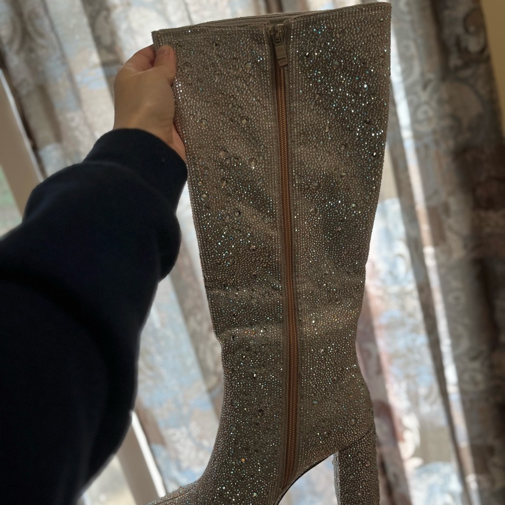 Elegant Silver Mid-Calf Women's Boots